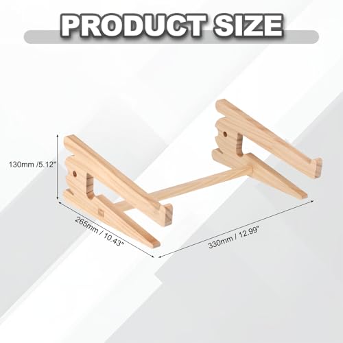 PATIKIL Wooden Laptop Stand, 1 Pack Dual-Use Laptop Stand Vertical Pine Wood Anti-Slip Ventilated Space-Saving Notebook Riser for 13-18 Inch Desk Tablets, Koi-Shaped - size: 13-18 Inch