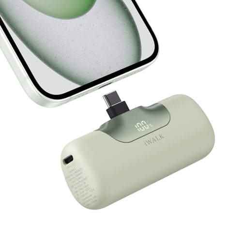iWALK Portable Charger 5500mAh Next-Gen Small Power Bank 22.5W Fast Charging Battery USB-C Portable Phone Charger for iPhone 17/16/15 17 Plus 17 Pro Max iPad, Samsung Galaxy S25 S24 S23 Android, Green - color: Green