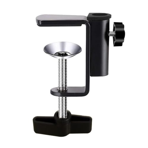 Aluminum C-Clamp Clip Mount for Camera/Monitor, Desktop & Table Mount Holder for Microphone/Mic & Tablet (Black)