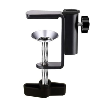Aluminum C-Clamp Clip Mount for Camera/Monitor, Desktop & Table Mount Holder for Microphone/Mic & Tablet (Black)