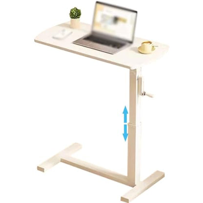 Household Compact Side Table, Laptop Desk with Hidden Casters, Mobile Computer Workstation, Height Adjustable Standing Table, Easy to Install