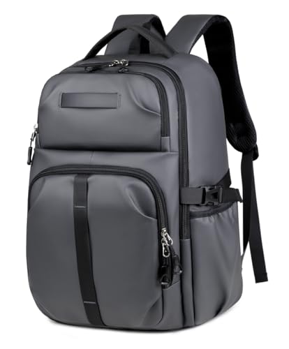 Casual laptop backpack, college backpack, water-resistant, suitable for work, travel, commuting, Daily.(Grey) - color: Grey