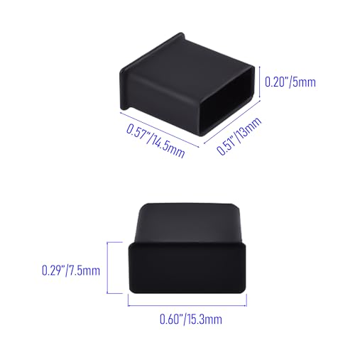 10 PCS USB2.0 Port Anti-dust Plugs, PE Covers Caps Stoppers, Port Protector for PC Computer Laptop Router Network Hub or Other Standard USB 2.0, 0.51 x 0.2 (LxW) - size: USB2.0/Black/10 PCS