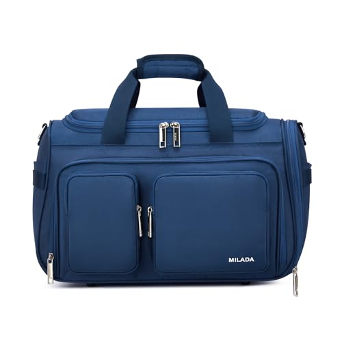 MILADA Underseat Carry On Luggage Bags for Travel Lightweight Foldable Carry On Bags for Airplanes Small Duffle Bag for Men Women TSA Approved Underseat Bag Travel Tote Bags, Blue - color: Blue, size: Underseat 16.5 inch