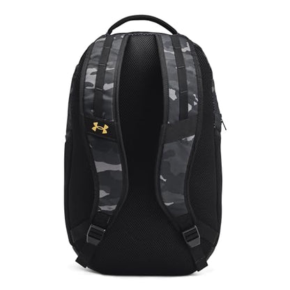Under Armour Unisex-Adult Hustle 6.0 Backpack, (001) Black/Black/Metallic Gold, One Size Fits Most | (001) - color: (001) Black / Black / Metallic Gold, size: One Size