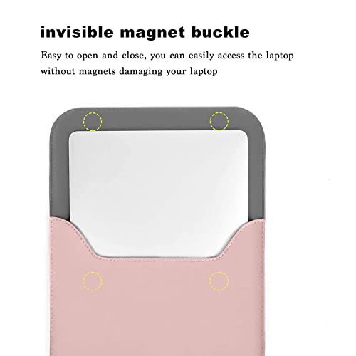 MOSISO Laptop Case 13.3 inch, 13-13.3 inch Laptop Sleeve Compatible with MacBook Neo 13 A18 Pro A3404 /Air 13/Pro 13/Pro 14 M5 M4 M3 M2 M1, Faux Suede Leather Case with Small Bag, Pink - color: Pink