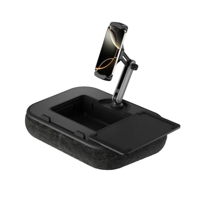 Tablet Pillow Stand,Pillow Stand Holder,Laptop Lap Desk with Mouse Pad,360° Rotating Clip Compatible with 4.7-13" Tablet/Phone,11-15" Laptop,Cup Attachment & Detachable 360° Stand Arm - color: Black