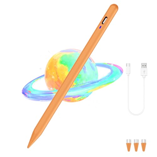 Stylus Pen for Android Tablet/Phones, Tablet Pencil for iOS/Android,Orange | Fast Charge Stylist for Writing/Drawing,Active Stylus Pen for iPhone/Nintendo Switch/Samsung/Mi/HW/Lenovo/Poco X8 Pro/Max - color: Orange