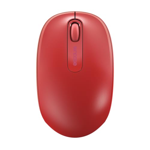 Incase Wireless Mobile Mouse 1850 – Designed by Microsoft – Compact, Comfortable, Right/Left Hand Use, 6-Month Battery Life, Nano Transceiver, Works with Mac/Windows 8/10/11 (Flame Red) - color: Flame Red