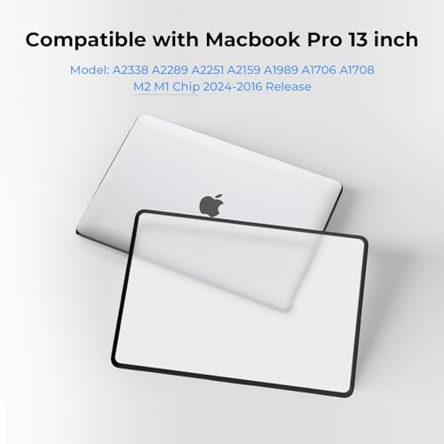 BlueSwan Anti-Cracking Case for MacBook Pro 13 inch M2 M1 2022-2016 | Anti-Scratch Protective Hard Case, Soft TPU Bumper, Drop Protection, Sturdy and Durable, Business & Travel, Frosted Clear - color: Frosted Clear, size: Pro 13-inch (2022-2016)
