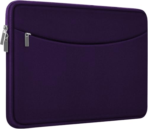 Laptop Case 14 inch, Shockproof Protective Laptop Cover Briefcase Carrying Computer Bag with Accessory Pocket Portable Computer Sleeve for 14" MacBook, HP, Dell, Lenovo, Acer, Dark Purple - color: Dark Purple, size: 14 inch