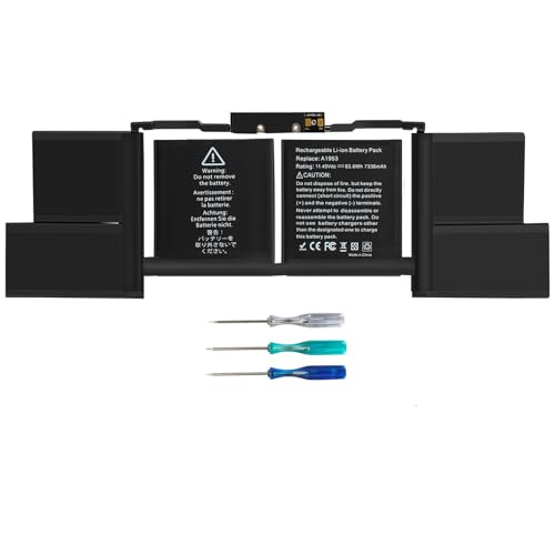 TREE.NB A1953 Laptop Battery for MacBook Pro A1990 (Mid 2018 2019) MacBook Pro 15" EMC 3215 EMC 3359 BTO/CTO MV902LL/A MV912LL/A MV922LL/A MV932LL/A MV942LL/A MV952LL/A MV962LL/A MV972LL/A - size: 12.2x3.62x0.31inch A1953
