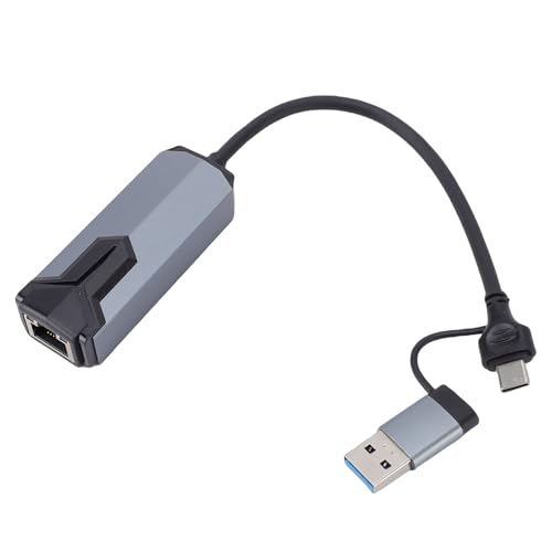 USB C to Ethernet Adapter, 2.5Gbps RJ45 Network Adapter with Aluminum Shell for OS X iOS 3 4 5 Devices