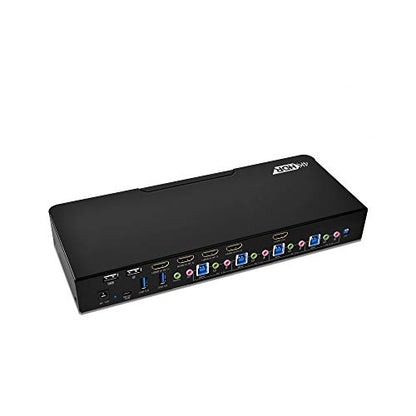 gofanco Prophecy HDMI 2.0a KVM Switch 4 Port – 4K @60Hz 4:4:4, HDR, 18Gbps, 3D, HDCP 2.2/1.4 - USB Keyboard/Mouse Plus USB 3.0 Hub, Audio in and Out, Hotkeys - KVM Switch 4 Computers (PRO-KVMaud4Pv2) - size: 4 Port