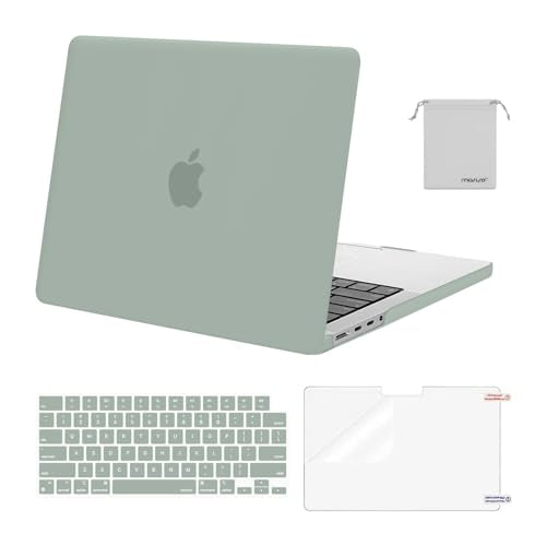 MOSISO Compatible with MacBook Pro 14 inch Case M5 2026 M4 2025 M3 M2 M1 2024-2021 A3427 A3426 A3434 A3112 A3185 A3401 A2918 A2992 A2779 A2442,Hard Case&Keyboard Skin&ScreenFilm&Pouch, Antique Green - color: Antique Green