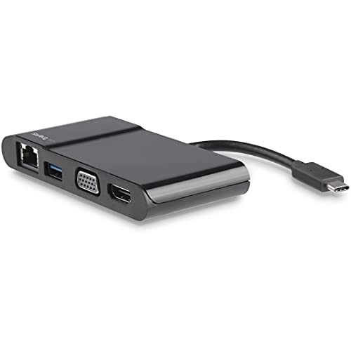 StarTech.com USB-C Multiport Adapter - USB-C Travel Dock with 4K HDMI or 1080p VGA, Gigabit Ethernet, 5Gbps USB-A 3.0 - Discontinued, Limited Stock, & Replaced by DKT31CHVL (DKT30CHV) - style: 1x USB-A 3.0 | HDMI, VGA