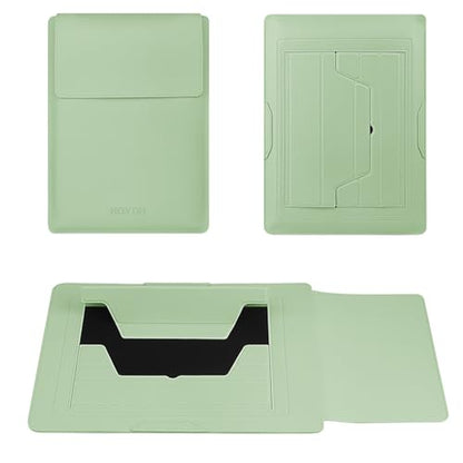 HoYiXi 15.6" Laptop Sleeve Case PU Leather with Stand Compatible with MacBook Pro 16/15.4'' MacBook Pro 15, Mac Air 15/ Dell, Matebook,Asus,15-16'' Laptop Bag,(Patent Pending),Green - color: Green, size: 15.6'' /15-16 Inch Laptop