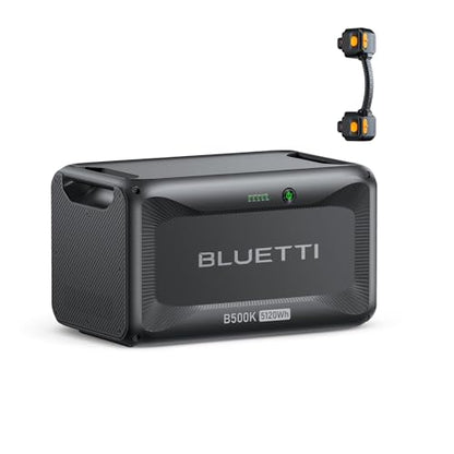 BLUETTI B500K Expansion Battery for Apex 300 Portable Power Station, 5120Wh | LiFePO4 Battery Pack, Solar Generator Add-on Module for Home Backup, Emergency, Off-Grid (Expansion Cable CA90 Included) - style: ‎BLUETTI B500K for Apex 300