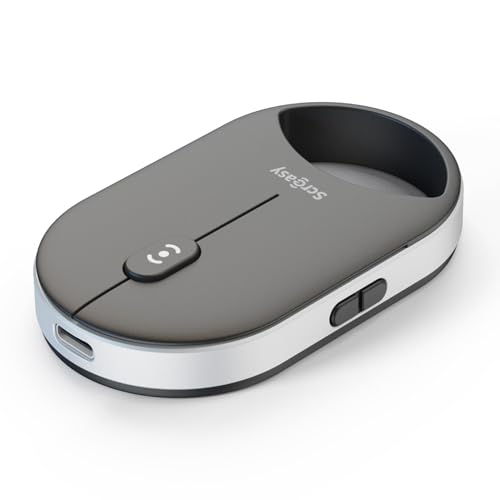 Pressure-Sensitive Infinite Free-Scroll Mouse | Small, Slim & Silent | 4000 DPI | Tri-Mode (Dual Bluetooth/2.4G/USB Wired) | Mini Portable Wireless Travel Mouse for Laptop, MacBook, iPad, PC - color: Black