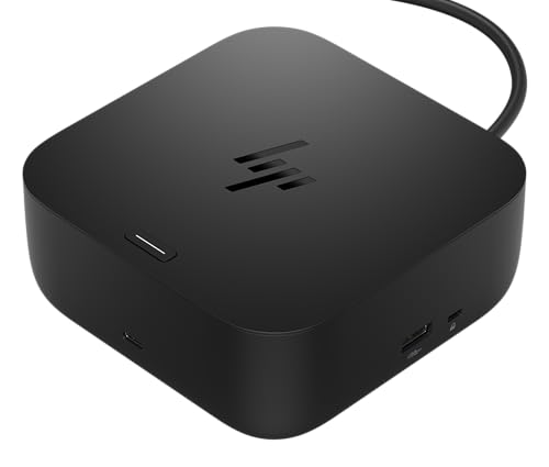HP USB-C 100W G6 Dock + One Extra USB-C Cable Included, Future-Proof Design with Ambient LED Lighting, On-Screen Notifications, Extra USB-C Ports, HDMI 2.1, 120Hz - style: G6 + USB-C