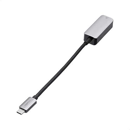 Amazon Basics Aluminum USB-C to RJ45 Gigabit Ethernet Adapter, Portable, Fast Network, Grey, 2.07 x 0.81 x 0.6 inches