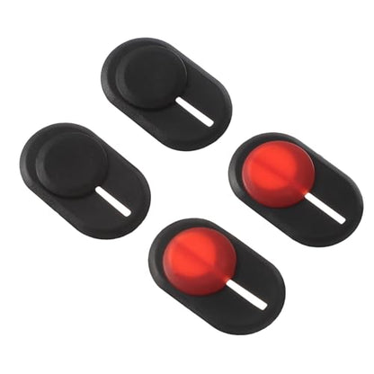 Garneck 4pcs Phone Tablet Webcam Cover Privacy Protector Ultra-Thin Webcam Privacy Shutter for Laptop and Mobile Devices Black and Red Sliding Covers