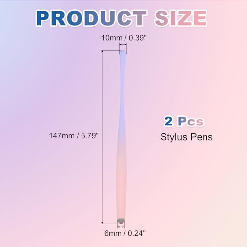 PATIKIL 2Pcs Slim Waist Stylus Pens for Touch Screen, High Sensitivity Universal Pen Capacitive Digital Pens Touchscreen Stylus for Phone Tablets Laptop Touch Screen, Pink/Purple - color: Pink/Purple