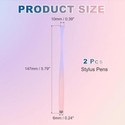 PATIKIL 2Pcs Slim Waist Stylus Pens for Touch Screen, High Sensitivity Universal Pen Capacitive Digital Pens Touchscreen Stylus for Phone Tablets Laptop Touch Screen, Pink/Purple - color: Pink/Purple