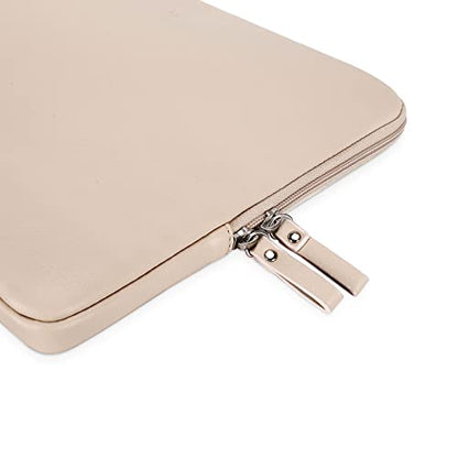 MOSISO Laptop Sleeve Bag 16 inch PU Leather Padded Bag Waterproof Case | Compatible with MacBook Air 15 inch 2026-2023 M5 M4 M3 M2/Pro 16 inch 2026-2019 M5 M4 M3 M2 M1,15-15.6 inch Notebook, Apricot - color: Apricot, size: 16 inch