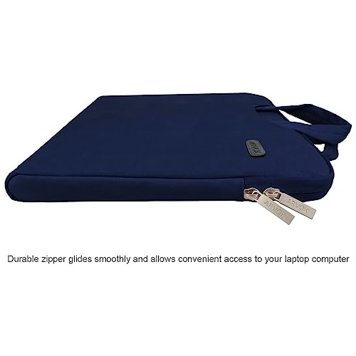 Arvok 17 17.3 Inch Water-Resistant Canvas Fabric Laptop Sleeve with Handle&Zipper Pocket/Notebook Computer Case/Ultrabook Carrying Bag for HP/Dell/A sus/Acer/Samsung, Black - color: Dark Blue, size: 17 inch