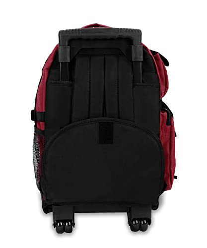 Everest 5045 Deluxe Wheeled Backpack, Burgundy, One Size - color: Burgundy