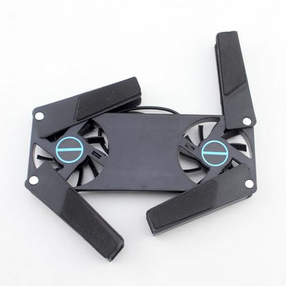 KALLORY 2PCS Laptop Cooling Pad with Dual Fans USB Powered Ventilated Support Stand Slip Mat Low Noise Design for Travel and Business Use
