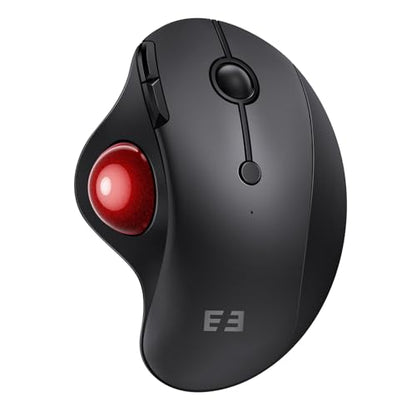 seenda Wireless Trackball Mouse, Ergonomic Bluetooth Mouse,Black&Red | USB-C rechargeable, 3-device Bluetooth+2.4G USB, thumb control, 5-level DPI and space-saving comfort for laptop, PC and Mac. - color: Black with Red ball
