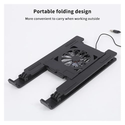 Universal Laptop Tablet Cooling Stand with Fan Foldable Adjustable Speed Portable Desktop Radiator Holder for Home Office