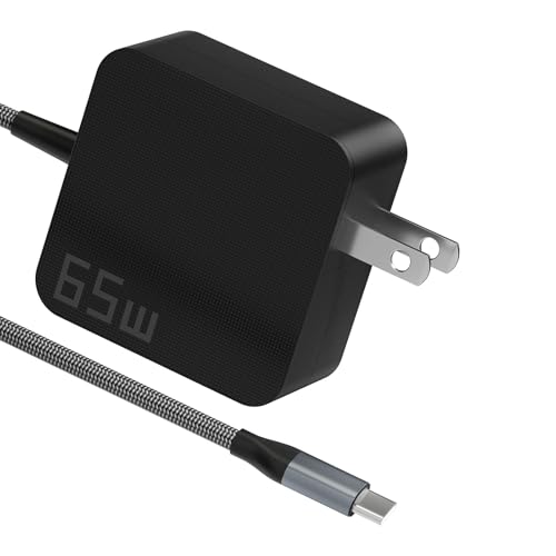65W USB C Laptop Charger | Fast Charging USB-C Power Adapter Compatible with Lenovo, ASUS, Samsung Galaxy Type C Fast Charger with PD Technology | Ideal Computer Charger for Home, Office & Travel