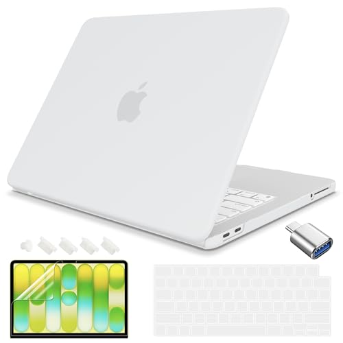 Teryeefi Case for MacBook Neo 13 2026 Release (A18 Pro) Model A3404, Anti-Scratch Anti-Drop Slim Fit Protective Hard Shell Cover & Keyboard Cover & Type C Adapter - Matte Clear - color: Matte Clear