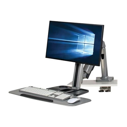 Tripp Lite Desk Mount for Sit Stand Desktop Workstation Height-Adjustable Standing Desk, Single Display (WWSS1332C) - style: Desk-Clamp w/ Mount 13-32"