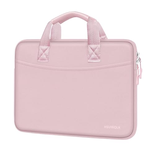 Laptop Case 16 inch,15-15.6 inch Laptop Sleeve Bag Compatible with MacBook Pro 16 M5 M4 M3 M2 M1,HP Dell Acer ASUS Lenovo Notebook,Neoprene Computer Bag with Handle&Curved Pocket, Pink - color: Pink, size: 16 inch