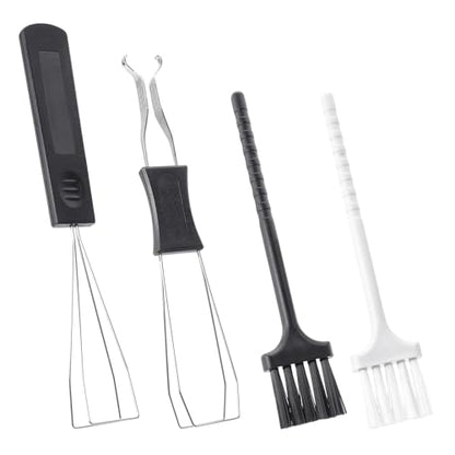 Quacc Keycap Remover Tool Set, 2 PCS Stainless Steel Keycap Pullers with 2 PCS Keyboard Brushes for Mechanical Keyboard
