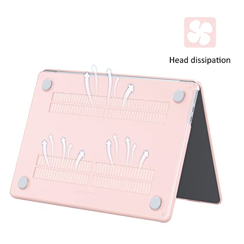 EooCoo Case for MacBook Air 15 inch M5 M4 M3 M2 2026-2023, Crystal Pink | Easy to Install, Sturdy, Plastic Hard Shell Case & Keyboard Cover & Screen Protector, Model: A3448 A3241 A3114 A2941 - color: Crystal Pink