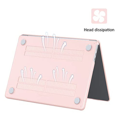 EooCoo Case for MacBook Air 15 inch M5 M4 M3 M2 2026-2023, Crystal Pink | Easy to Install, Sturdy, Plastic Hard Shell Case & Keyboard Cover & Screen Protector, Model: A3448 A3241 A3114 A2941 - color: Crystal Pink
