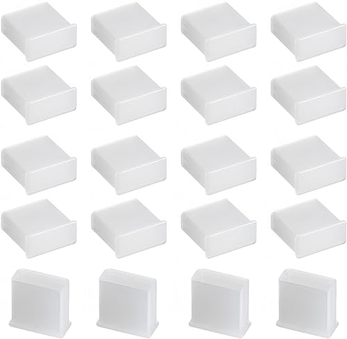 20Pcs PE USB 2.0 Anti-Dust Stopper Cap Cover for Charging Cable Data Cable, White - size: USB 20pcs