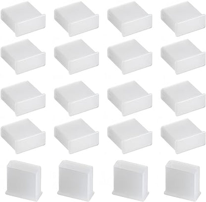 20Pcs PE USB 2.0 Anti-Dust Stopper Cap Cover for Charging Cable Data Cable, White - size: USB 20pcs