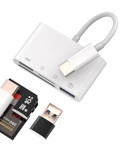 USB C SD Card Reader(4in1)Apple IPhone15 Pro Max Plus Ipad Mini6 DAC OTG Charging Cable Adapter Camera TF Memory Type C Docking Multiport Hub Charger Flash Drive Dongle for Thunderbolt Macbook Laptop - color: USB-C+USB+TF+SD
