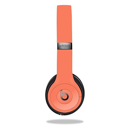 MightySkins Skin Compatible with Beats by Dr. Dre Solo 3 Wireless - Solid Salmon | Protective, Durable, and Unique Vinyl Decal wrap Cover | Easy to Apply, Remove, and Change Styles | Made in The USA - color: Salmon