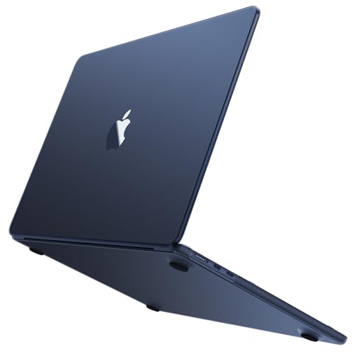 Macaset for MacBook Air 15 inch Case M5 M4 M3 M2 2026-2023 Mac Laptop Cover | Midnight Color Match, Matte Clear Blue, Anti Fingerprint & Scratch, Close Seamlessly, Protective Hard Shell, Ultra Thin Fit - color: Midnight Clear