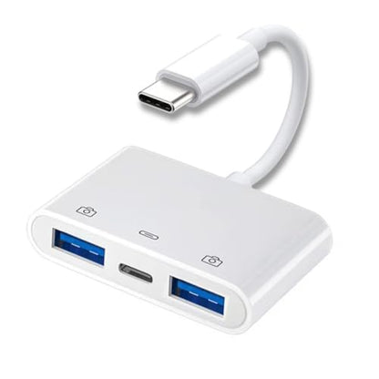chenyang 3 in 1 USB C to 2 USB 3.0 Socket OTG Adapter with PD 24W Charge for Laptop Tablet Phone - style: USB3.0 3-in-1
