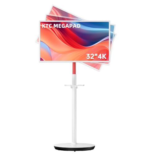 KTC MEGAPAD 32" 4K UHD Smart Portable TV, Google EDLA Certified, Touch Screen Portable Monitor, 8G RAM+128G Storage, 9500mAh Battery, Dual 6W Speakers, Full Swivel Rotation, Remote Control, A32Q7 Pro - size: 32 inch