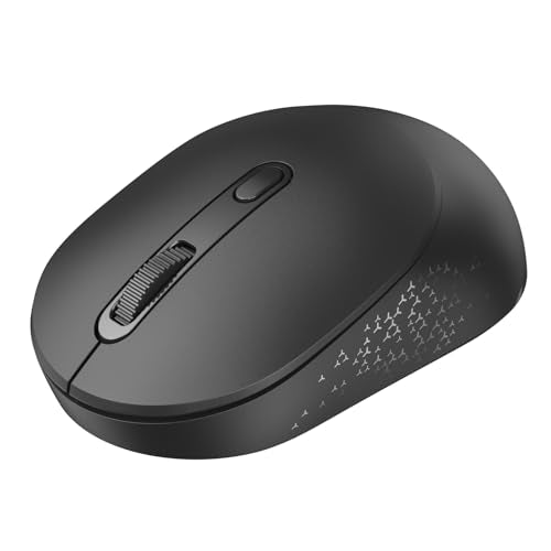 TECKNET 3-Device Portable Wireless Bluetooth Mouse for Laptop Black | Silent Click, Ambidextrous Ergonomic Design, Adjustable 4800 DPI, Wide Compatibility for Laptop, PC, iPad, MacBook - color: Black
