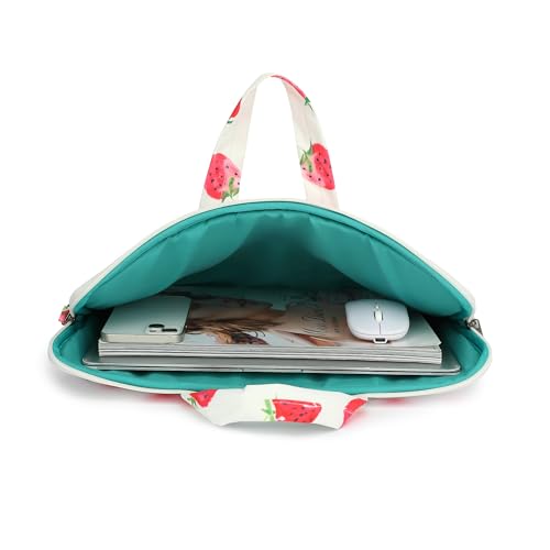Water Resistant Laptop Shoulder Sleeve Case Bag for MacBook Pro 16 inch and 15.6 inch and 16 inch laptop (Strawberry) - color: Strawberry